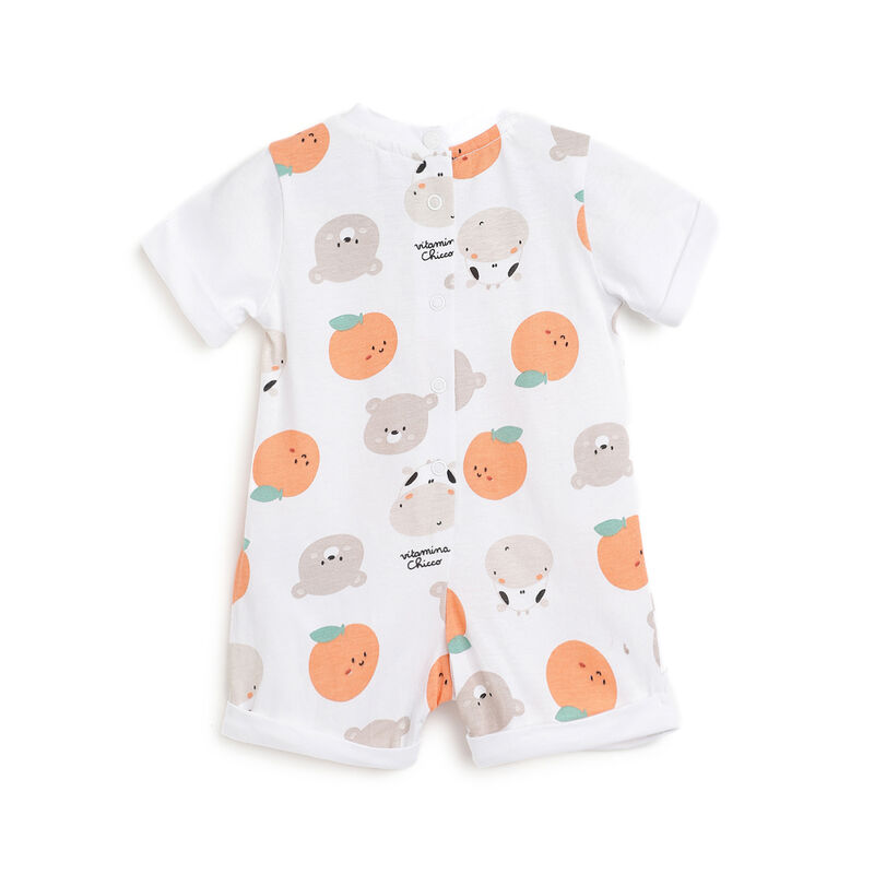 Boys Natural Printed Short Sleeve Rompers image number 1